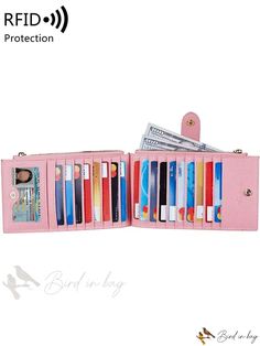 Bird in Bag - Womens Multi-Functional Bifold Zipper Wallet with RFID Blocking, Multiple Card Slots, ID Window, and Solid Travel Wallet With Zipper Pocket In Pink, Pink Travel Wallet With Zipper Pocket, Pink Card Holder With Zipper Closure For Daily Use, Travel Wallet With Card Slots In Pink, Pink Travel Wallet With Card Slots, Pink Wallets With Zipper Pocket For Everyday Use, Writing Numbers, Pink Pattern, First Contact