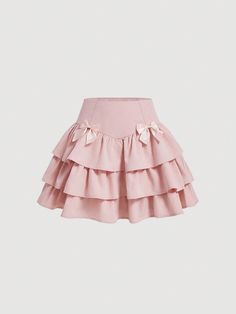 Cute Pink Skirts, Clothes With Bows, Pink Skirt Short, Cute Pink Clothes, Skirt Design Ideas, Cute Pink Skirt, Bow Clothes, Pink Ruffle Skirt, Ruffled Skirts