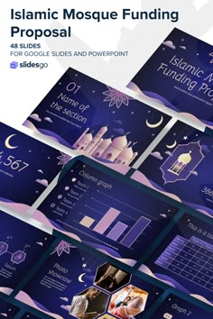 Islamic Mosque Funding Proposal Islamic Ppt Template, Islamic Powerpoint Template, Islamic Presentation Design, Starry Night Template, Slidesgo Templates, Ppt Template Free Download, Islamic Mosque