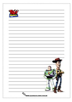 Disney Writing, Free Printable Stationery Paper, Journal Printables Free, Stationary Printable, Disney Countdown, Toy Story Baby, Toddler Curriculum, Printable Lined Paper, Coloring Journal