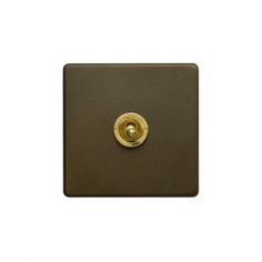 Bronze & Brushed Brass - Bronze - Sockets & Switches Brushed Brass, Soho, Brass, Lighting