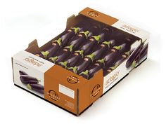 an open box of eggplant on a white background