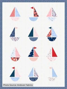 a quilt pattern with sailboats on it