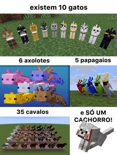 several different types of animals in minecraft