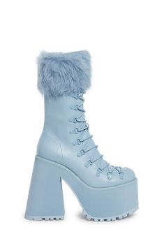 base|light blue 90s Platform Shoes, Dolls Kill Shoes, Rococo Fashion, Pink Stilettos, Red Dolls, Vegan Leather Boots, Lace Up Leggings, Snow Bunny, Sugar Thrillz