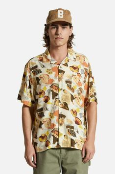 This vintage-inspired Cuban button-down features a fun all-over seashell print for maximum summertime vibes. Wear it buttoned up as a playful dress-up shirt or left open for a more casual look. 100% viscose Relaxed camp collar Straight hem Summertime Vibes, Collar Shirt Men, Seashell Print, Flannel Jacket, Knit Hoodie, Hats For Sale, Camping Shirt, Pant Shirt, Chinos Pants