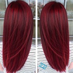 Follow me @survivor2018 for more pins like this Vibrant Red Hair With Blonde Highlights, Trending Red Hair, Cute Red Hair, Hot Hairstyles, Vibrant Red Hair, Fun Hair, Haircut And Color, Hair Colours, Hair Color And Cut