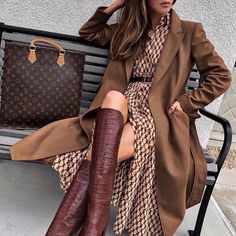 Blogger’s Fav Paris Chic, Fall Inspiration, Color Story, Fashion Blogger Style, Camel Coat, Printed Shirt Dress, Classy Chic, Winter Style, Outfit Details