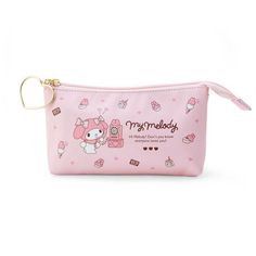 My Melody Double Pocket Pouch 19×8×10cm approx. My Melody Pencil, Sanrio Shop, Leather Pen Case, Sanrio Japan, Pen Pouch, Favorite Hobby, Pencil Pouch, Pen Case, My Melody