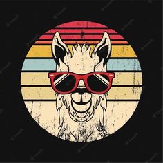 an animal wearing sunglasses with the sun in the background