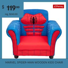 a spiderman chair for $ 19 99 reg $ 40 00 from jcpenney