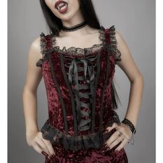 Dollskill Widow Killer In Me Velvet Bustier. Super Lush Crushed Velvet With Ribbon And Lace Detail. Size Medium, Nwt. Back Zipper Closure For Easy On And Off. True Blood Gothic Vampire Vibes Tags: Goth Gothic Vamp Vampire Dolls Kill Killstar Halloween Costume Cosplay Medieval Renaissance Antique Vintage Dark Fashion Haunted Witch Witchy Stevie Nicks 90s Nineties 80s Eighties Red Gothic Sleeveless Top, Red Sleeveless Gothic Top, Red Corset For Alternative Fashion, Red Gothic Top For Alternative Fashion, Red Gothic Tops For Alternative Fashion, Red Gothic Tops, Alternative Fashion Outfits, Gothic Tank Tops, Velvet Bustier