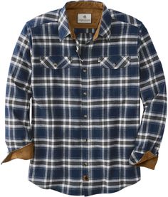 The Men's Legendary Flannel Shirt is the ultimate shirt for all your indoor and outdoor activities. We engineered it with the same relaxed fit as our other shirts  then raised the back yoke and added stretch to achieve a custom fit that gives you full range of motion without any tugging or pulling... even at full draw! Additional features include convertible pocket flaps that can be buttoned or tucked in  and super soft suede knit lined collar and cuffs. If you like our Buck Camp Flannel Shirt Man In Flannel, Flannel Drawing, Moonlight Shadow, Mens Flannel Shirt, Mens Flannel, Hunting Clothes, Long Sleeve Flannel, Long Sleeve Plaid, Plaid Flannel Shirt