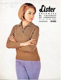 a woman wearing a sweater and pants with her arms crossed