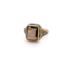 Vintage 1940's 10k yellow gold chocolate brown rectangular stone ring. The size of the ring is a 9.75, and has the ability to be resized. The height of the ring off of the finger is 5.1mm. The width of the band is 4.4mm, and tapers down to 2.1mm. Gold Chocolate, Boston Ma, Onyx Ring, Onyx Stone, Orange Gold, Stone Ring, Rings Statement, Brown Gold, Chocolate Brown