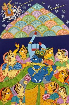 Kerala Art, Deities Art, Phad Painting, Art Krishna, Mithila Painting, Calming Aesthetic, Indian Arts, Abstract Art Paintings Acrylics, Kerala Mural Painting