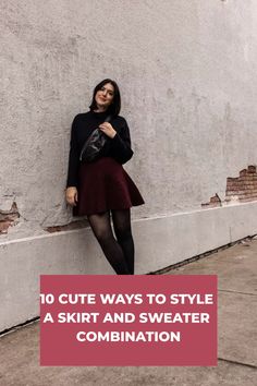 An effortlessly chic outfit pairing a simple skirt with a cozy sweater for a cute and aesthetic look that will have you feeling stylish and comfortable all day long. Click here for fashion inspo!