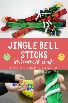 This jingle bell craft turns into a fun instrument that is used while reading There was an Old Lady Who Swallowed a Bell! A fun way to connect literacy to music during the holidays! #preschool #christmas #winter #toddler Bell Crafts For Kids, Jingle Bells Song, Bell Crafts, Christmas Music Activities, Jingle Bells Diy, Holidays Music, Bell Craft, Jingle Bell Crafts, Instrument Craft