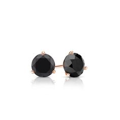 3-Prong Martini-set black round diamond stud earrings make a stylish statement in beauty. These 14k rose gold stud earrings sparkle with a total weight of 0.50 ct. and are available with push back or lever back clasps. Black Diamond Stud Earrings, Round Diamond Stud Earrings, Black Diamond Pendant, Martini Set, Black Diamond Earrings Studs, Black Diamond Studs, Halo Diamond Earrings, Solitaire Diamond Pendant, Earrings Sparkle