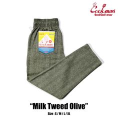 Cookman Chef Pants - Milk Tweed : Olive – Cookman USA Chef Uniform Pants, Men's Chef Pants, Cookman Chef Pants, Casual Work Clothes, Chef Pants, Chef Wear, Chill Fits, Visual Culture, A Chef