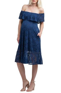 Nom Maternity Lucia Off the Shoulder Lace Maternity Dress | Nordstrom Elegant Off-shoulder Scalloped Lace Dress, Off-shoulder Dresses With Lace Sleeves, Elegant Off-shoulder Lace Dress With Ruffles, Fitted Summer Maternity Dress With Lace Trim, Spring Off-shoulder Dress With Lace Sleeves, Summer Party Maternity Dress In Lace, Spring Maternity Dresses With Lace Trim, Summer Party Lace Maternity Dress, Summer Party Maternity Lace Dress