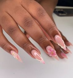 Almond Nails Birthday, Almond Nails Neutral Colors, Almost Nails, Tulum Nails, Nails Birthday Set, Black Girls Nails, Black Almond Nail Designs, Almond Nails Black, Nails Birthday