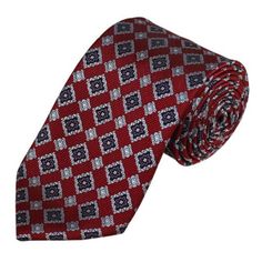 Express your individual style with this tie Elite 100% Microfiber Geometric neckties. Each contains top quality fabric with strong attention to detail. And with such a diverse variety of styles, patterns, colors, and concepts our ties are perfect for any occasion. This beautiful tie makes a great knot and hangs beautifully. This tie is perfect to wear to parties, work or other formal events while showing your spirit! Keep your frustrations subtle and stylish with this fun and subversive men's ne Classic Red Tie With Pocket Square, Red Standard Necktie, Red Standard Tie, Dapper Red Tie For Semi-formal Occasions, Classic Red Neckwear With Ties, Red Standard Tie For Semi-formal Occasions, Red Necktie For Semi-formal Occasions, Dapper Semi-formal Red Tie, Red Business Tie