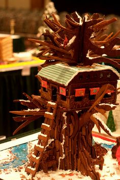 a cake made to look like a tree house