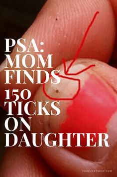 a hand holding a piece of red paper with the words psa mom finds 10 tricks on daughter