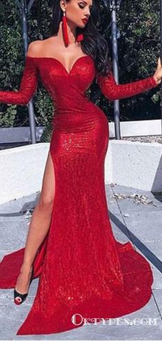 Red Sequin Mermaid Prom Dress, Long Prom Dresses With Sleeves, Red Mermaid Dress Off The Shoulder, Red Mermaid Dress Long Sleeve, Elegant Red Fitted Off-shoulder Dress, Red Fitted Floor-length Mermaid Dress, Pink Flower Girl Dresses, Long Prom Dresses, Christmas Pics