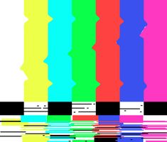 an old tv screen with different colors and lines on it's side, as well as the color bars