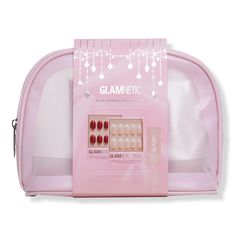 Glamnetic Best of Press-On's Gift Set - BEST-OF PRESS-ONS GIFT SETBenefitsFree of parabens, formaldehydes, phthalates and sulfates (Brush-On Nail Glue)Travel Bag Material made from PVCDimensions (LxWxH): 13.5cm x 20.5cm x 8.5 cmIncludesMa Damn Press-On Nails: A best-selling, timeless French tip design in short almondCherry Glaze Press-On Nails: A vibrant, shimmery red with a glazed finish in short roundFull-Size Brush-On Nail Glue (0.24 oz)Holiday Exclusive Travel Bag - Glamnetic Best of Press-On's Gift Set Nails Magnetic, Nails Cherry, Cherry Glaze, French Tip Design, Magnetic Lashes, Holiday Gift Sets, Press Ons, Nail Glue, Artificial Nails