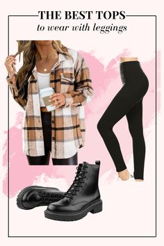 Ready to rock fall in style? Get inspired with leggings outfit ideas that are comfy, cute, and perfect for cooler weather. Save this pin and click through for all your go-to cute clothes with leggings! Leggings And Flannel Outfit, Leggings Outfit Fall