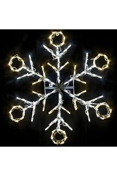 Shop For 36 Forenza Design Snowflake - Designer Series Display Snowflake Display, Outdoor Snowflake Lights, Snowflake Outdoor Lights, Large Snowflake Lights, Snowflake Lights Hanging, Commercial Display, Holiday Lights Display, Deco Mesh Ribbon, Work Wreath Forms