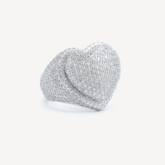 This beautiful diamond heart ring is perfect for the luxury-loving woman in your life. The sparkling diamonds are set in a 10k yellow or white gold heart, making it a uniquely romantic and special piece of jewelry. Whether you're looking for a birthday gift, anniversary present, or just something special to show how much you care, this ring is sure to please. Custom made to order - Please allow 4 - 6 weeks for shipping. @goldpresidents 10k Gold Heart Ring 💜 | Gold Presidents #jewelry #goldring Luxury Diamond White Heart Ring For Wedding, Luxury Diamond White Heart Ring As Gift, Anniversary Rings With Pave Setting For Valentine's Day, Luxury Diamond White Heart Wedding Ring, Luxury Cubic Zirconia Heart Promise Ring, Silver Heart Shaped Diamond Ring, Luxury White Gold Heart Ring For Wedding, Diamond White Cubic Zirconia Heart Cut Ring, Heart Shaped Promise Ring With Diamond Accents