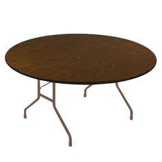 a round wooden table with metal legs on an isolated white background for display or montage