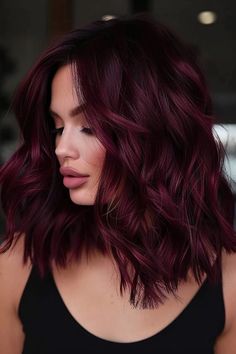 43 Burgundy Hair Ideas That Will Make You Want to Book a Salon Appointment Red Hair With Dark Underneath, Maroon Burgundy Hair, Highlights In Burgundy Hair, Fall Plum Hair, Deep Red Burgundy Hair Color, Auburn And Silver Hair, Mulberry Hair Color Burgundy, Red Brown Balayage Short Hair, Dark Purple Maroon Hair