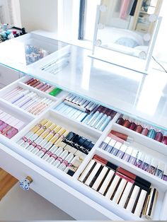 #makeup #organization #getorganized #imagineitdone Makeup Drawer, Clear Your Mind, Makeup Storage, Organizing Your Home, Makeup Organization, Organization Hacks, Drawers, Makeup, Make Up Storage