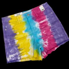 These Adorable High Rise Tie Dye Shorts Are All About Comfort & Style! New With Tags. They Are Sure To Become Your Newest Favorite! We Are In Love With The Snow Cone Bright Colors - They're So Unique! It's So Easy To Stay Stylish And Comfortable For A Casual Day Out In These Shorts! Material: 76% Cotton; 17% Rayon; 5% Polyester; 2% Spandex Front Rise: 10" Inseam: 4" 1x - 14w-16w Spring Tie-dye Short Bottoms, Spring Tie-dye Bottoms In Short Length, Spring Tie-dye Shorts, Mid Rise Jean Shorts, Snow Cone, White Jean Shorts, Snow Cones, Compression Pants, Black High Waist