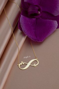 Custom Name Ring, Gold Infinity Necklace For Mother's Day, Gold Infinity Necklace For Anniversary Gift, Gold Infinity Necklace For Anniversary, Gold Infinity Jewelry For Anniversary, 14k Gold Infinity Necklace For Wedding, Infinity Yellow Gold Jewelry For Gift, Yellow Gold Infinity Jewelry For Gift, Yellow Gold Infinity Jewelry Gift