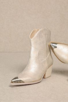 Zion Western Boots-Boots-Krush Kandy Champagne Shoes, Trending Sandals, Western Booties, Kandy, Phoenix Az, Fun Decor, Classic Elegance, Western Boots, Ankle Booties