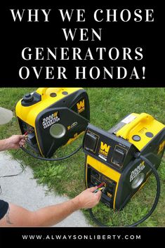 two generators with the words why we chose when generators over honda