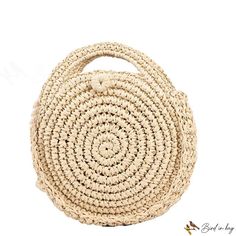 Bird in Bag - Bag female new round large capacity vacation straw handbag shoulder crossbody bag female bags Beige Crochet Straw Bag With Round Handle, Beige Straw Shoulder Bag With Round Handle, Trendy Beige Straw Bag With Round Handle, Summer Jute Bag With Round Handle, Summer Straw Shoulder Bag With Round Handle, Trendy Straw Bag With Round Handle For Spring, Beige Straw Bag With Round Handle For Vacation, Trendy Woven Straw Bag With Round Handle, Summer Crochet Straw Bag With Round Handle