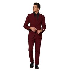 Unforgettable style. Featuring a solid design and slim fit, this men's novelty suit and tie set from OppoSuits will have them remembering you. Click on this MEN'S GUIDE to find the perfect fit and more!PRODUCT FEATURESIncludes: suit jacket, pants & matching tieJacket: padded shoulders, notched lapels, 2-button front, 5-pocket, long sleeves, regular-length jacket fits those between 5'8" and 5'11" tallPants: flat front, 4 pockets, zipper fly with hook & button closure, 9.8-inch front rise, 13.75-i Orange Suit, Suit Tie, Tall Pants, Jacket Fits, Tie Set, Blazers For Men, Suit And Tie, This Man, Suit Jacket