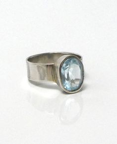 Sterling silver ring with amazing sky blue topaz. Oval Light Blue Topaz Ring, Light Blue Oval Topaz Ring, Oval Aquamarine Light Blue Jewelry, Oval Light Blue Aquamarine Jewelry, Light Blue Oval Aquamarine Jewelry, Blue Topaz Ring With Birthstone, Anniversary Blue Aquamarine Crystal Ring, Blue Aquamarine Birthstone Ring, Classic Light Blue Topaz Gemstone Ring