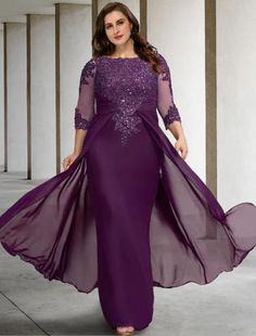 Sheath / Column Plus Size Curve Mother of the Bride Dresses Luxurious Dress Formal Floor Length Half Sleeve Jewel Neck Chiffon with Ruched Beading Appliques

If you like, you can save and click to enter the purchase page. Shipping worldwide and Free Shipping. 10% OFF OVER $90+ Elegant Purple Chiffon Gown, Purple Chiffon Evening Dress, Chiffon Long Sleeve Dresses With Sweep Train, Embellished Georgette Dress For Banquet, Embellished Georgette Dress For Banquets, Purple Georgette Evening Dress, Party Dresses With Georgette Overlay, Party Dresses In Georgette With Overlay, Party Georgette Dress With Overlay