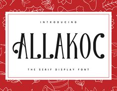 alfakoc font with flowers and leaves on the bottom, in black and red