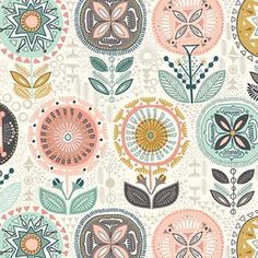 an abstract floral pattern with many different colors