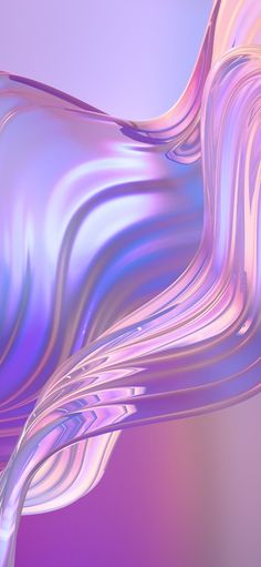 an abstract image of blue and pink waves on a light purple background with white highlights