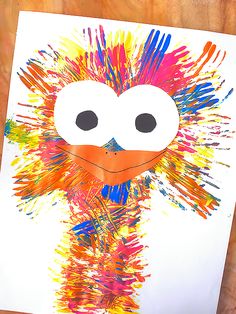 an art project for kids to do with colored crayons and paint on paper